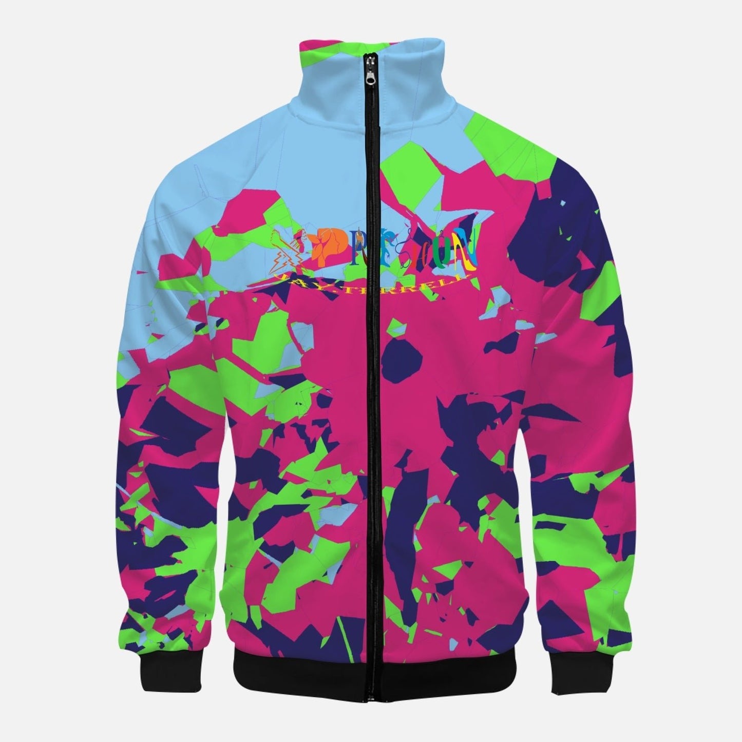 Buy Neon Xpreshun Stand Collar Zipper-up Hoodie