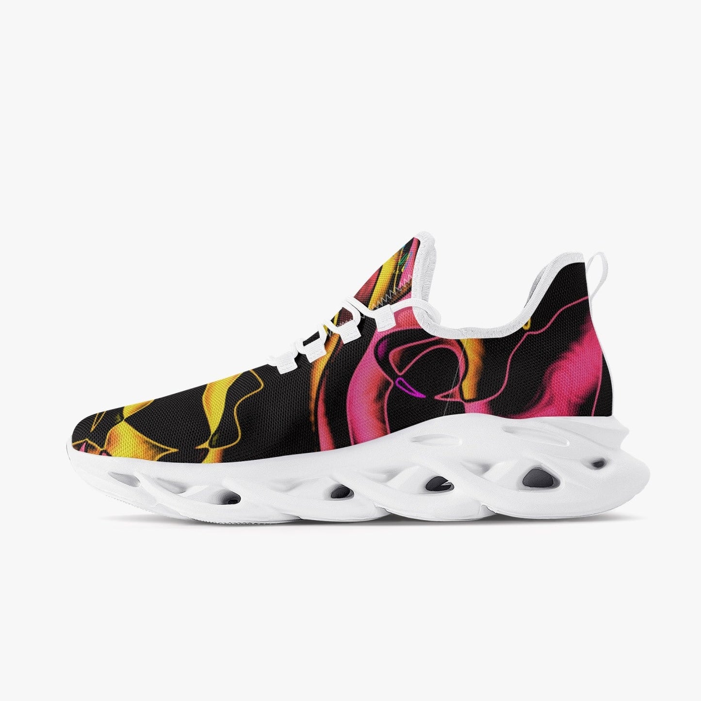 Pink Sun Kissed Bounce Mesh Knit Sneakers - White - Xpreshun Fashions