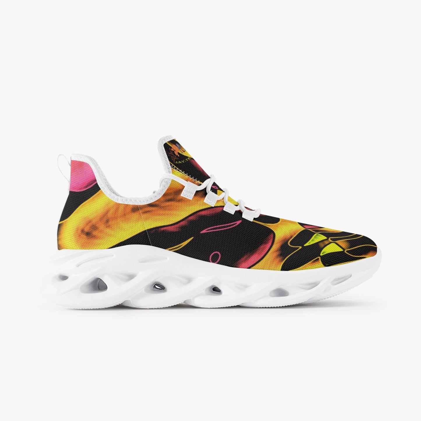 Pink Sun Kissed Bounce Mesh Knit Sneakers - White - Xpreshun Fashions