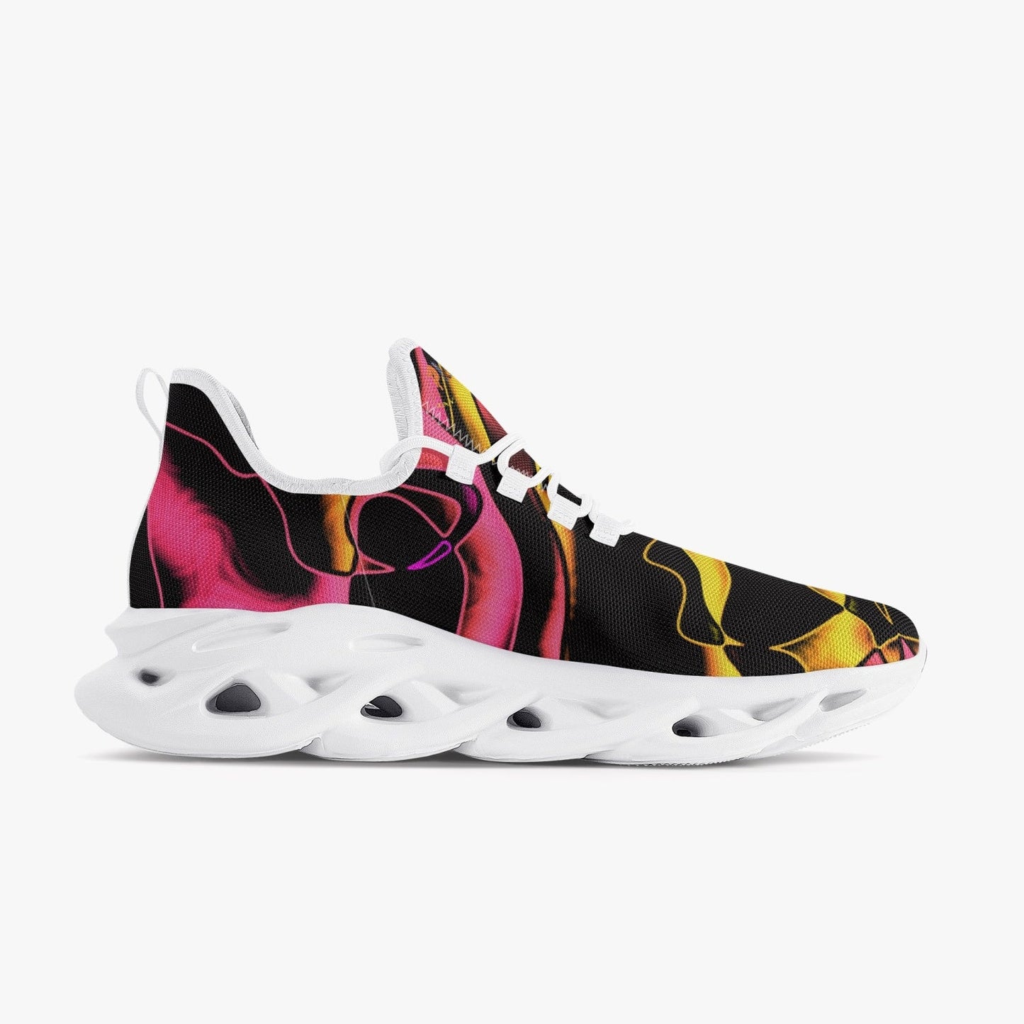 Pink Sun Kissed Bounce Mesh Knit Sneakers - White - Xpreshun Fashions