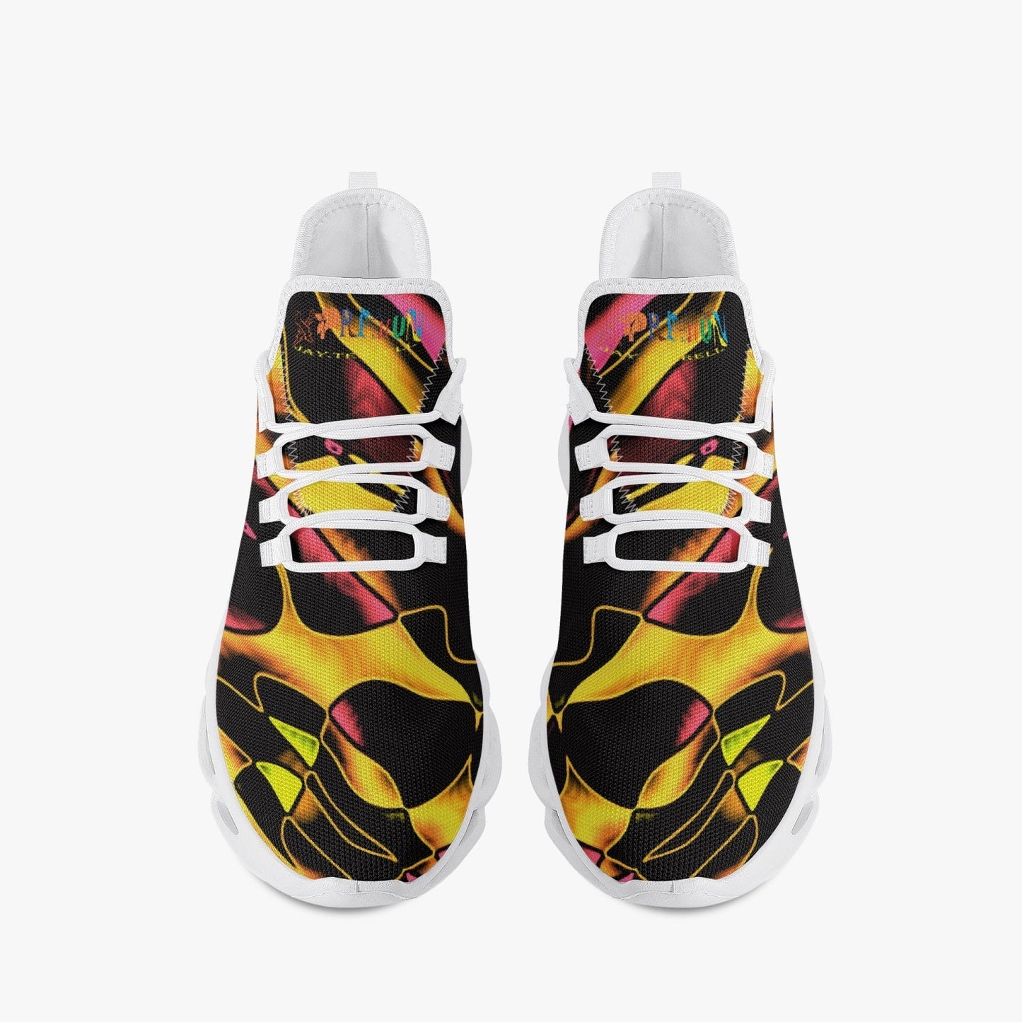 Pink Sun Kissed Bounce Mesh Knit Sneakers - White - Xpreshun Fashions
