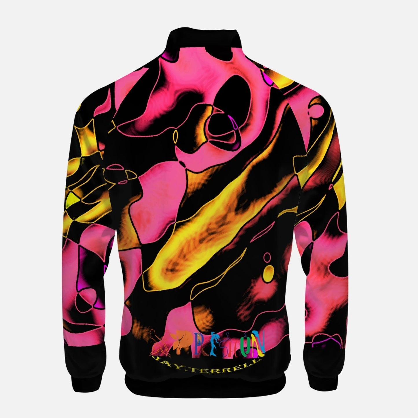 Pink Sun Kissed Xpreshun BLACK Collar Zipper-up Hoodie