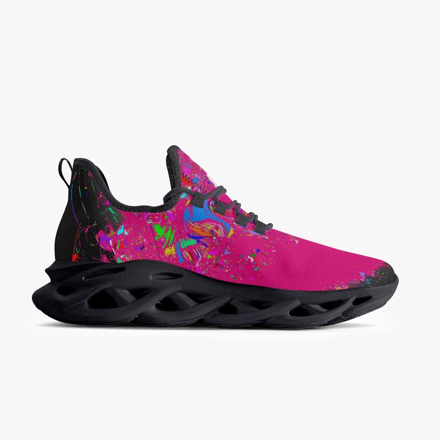 Buy Pretty Woman in Pink Bounce Mesh Knit Sneakers - Black
