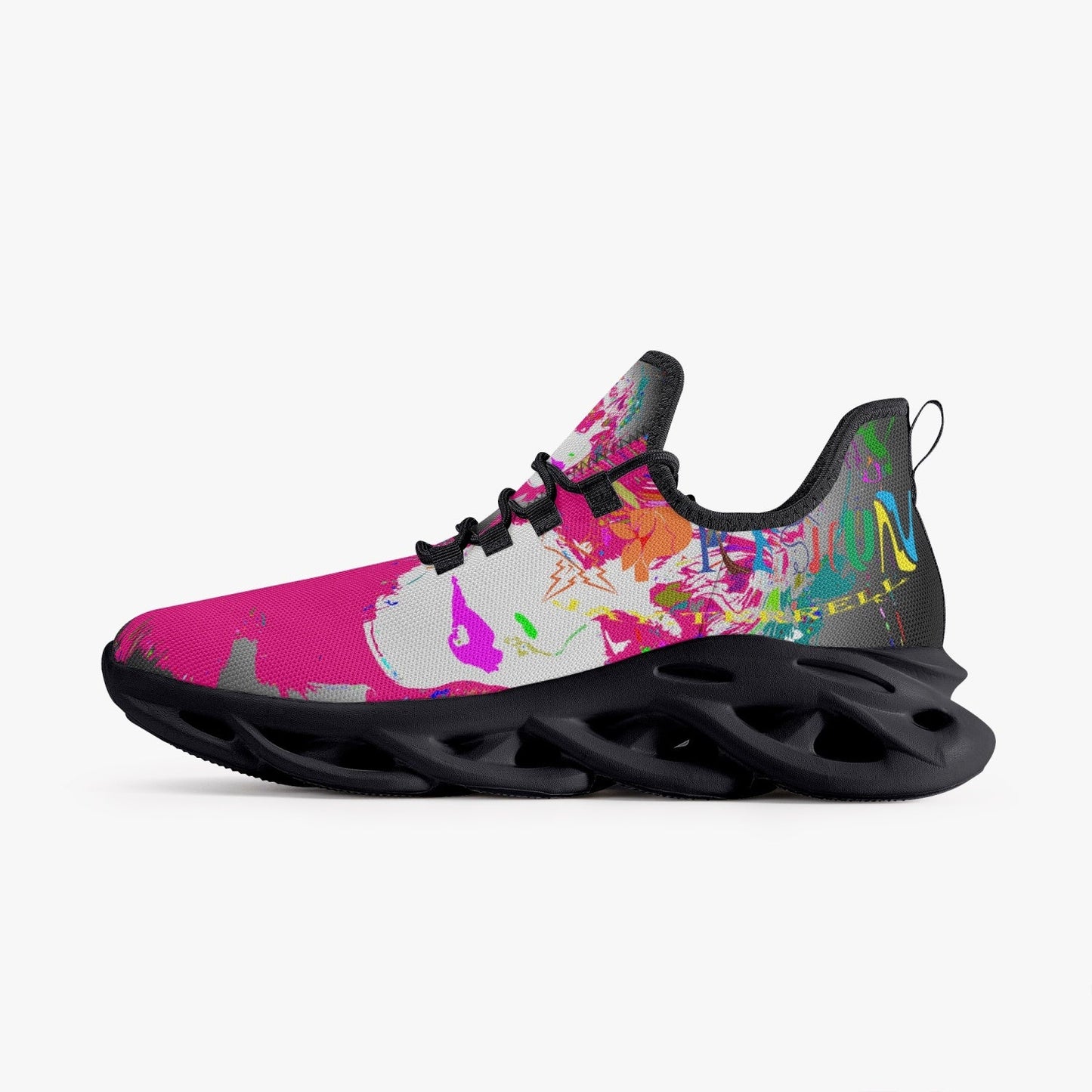 Buy Pretty Woman in Pink Bounce Mesh Knit Sneakers - Black