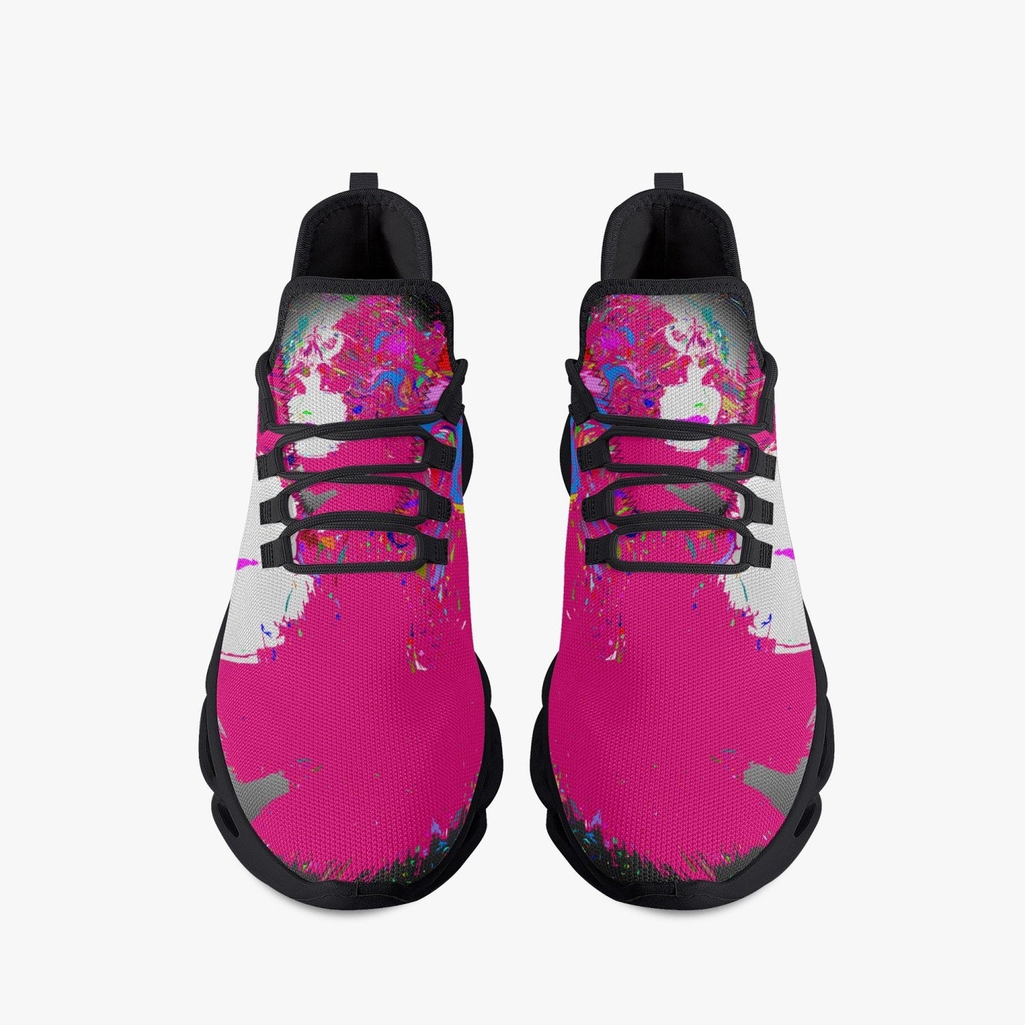 Pretty Woman in Pink Bounce Mesh Knit Sneakers - Black