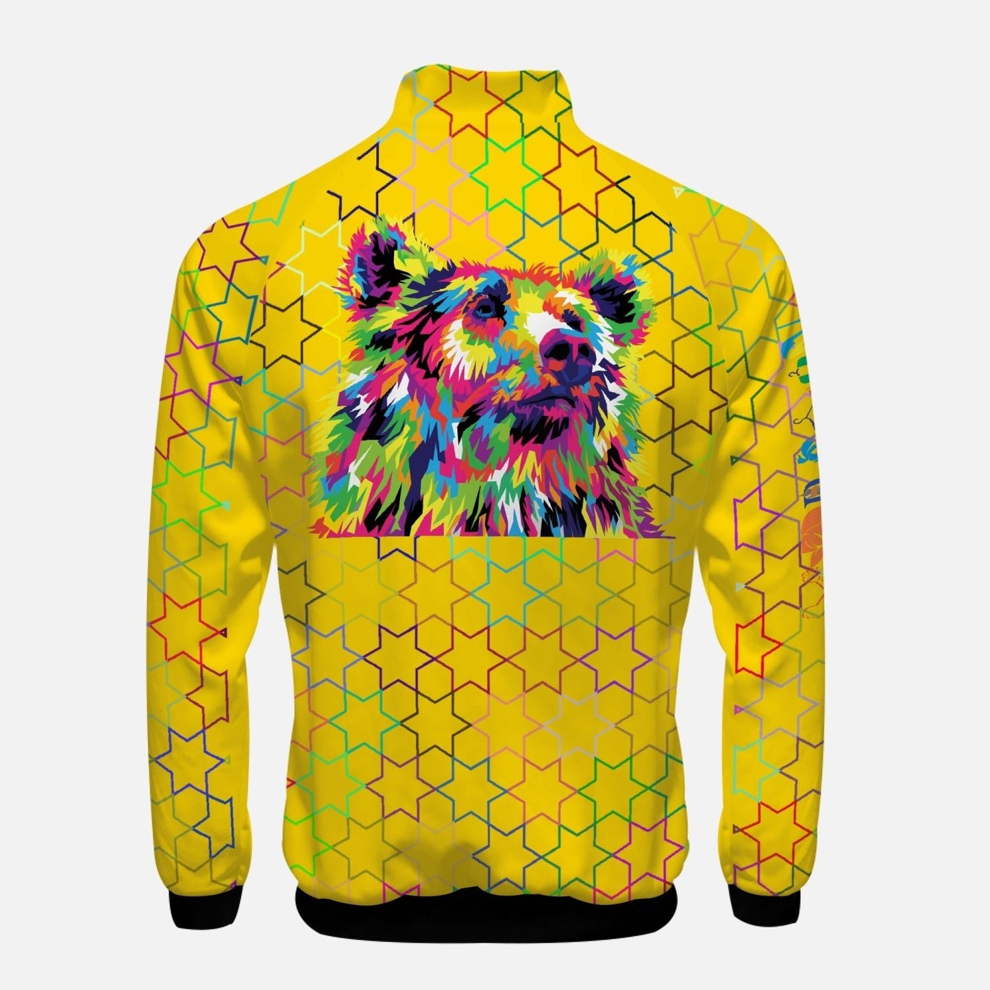 Surrounded by Stars (gold) Stand Collar Zipper-up Hoodie