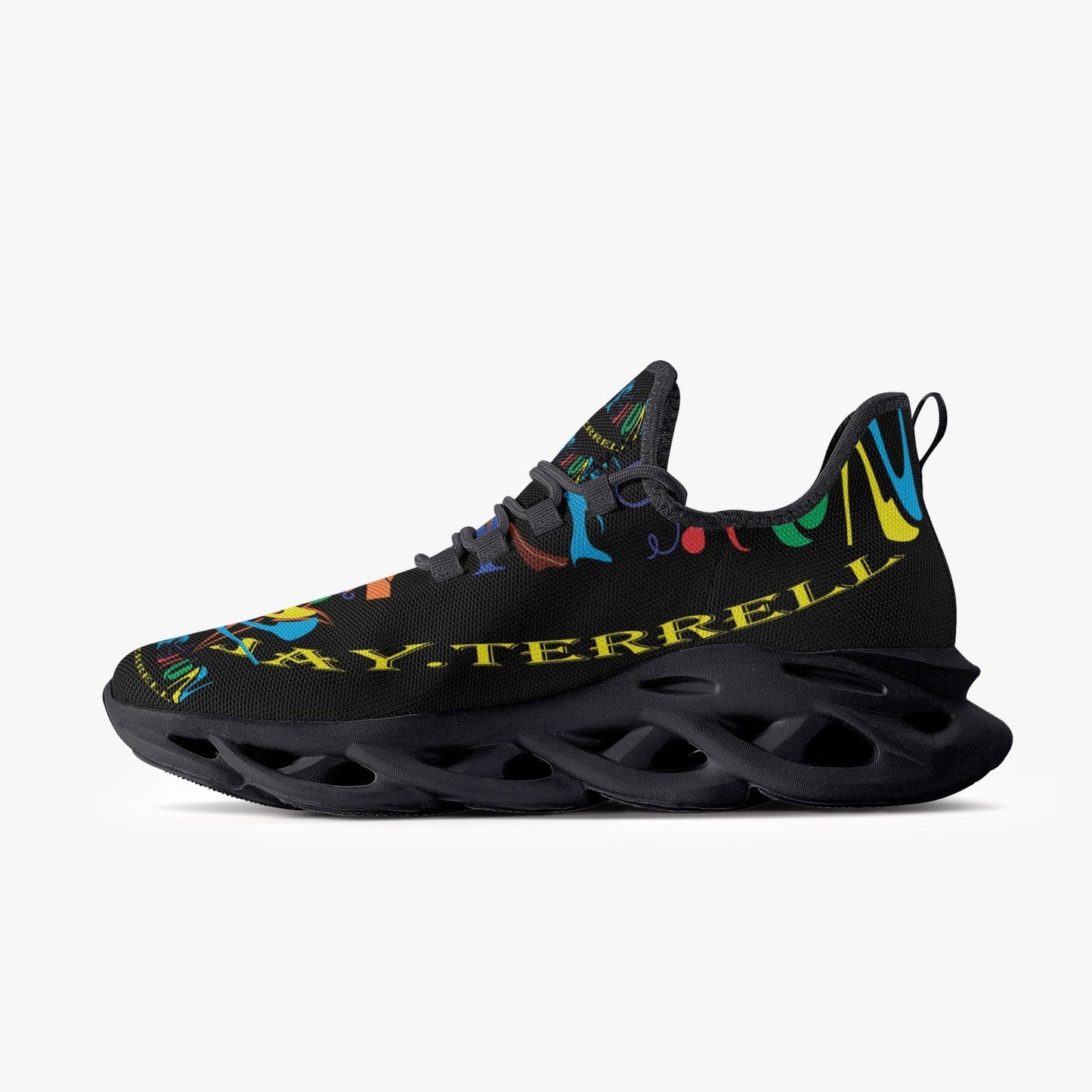 Xpreshun by Jay New Logo. Bounce Mesh Knit Sneakers - Black - Xpreshun Fashions