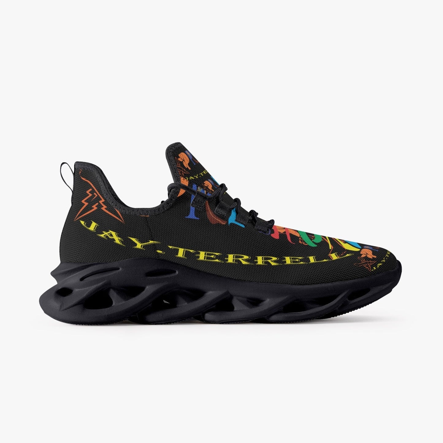 Xpreshun by Jay New Logo. Bounce Mesh Knit Sneakers - Black - Xpreshun Fashions