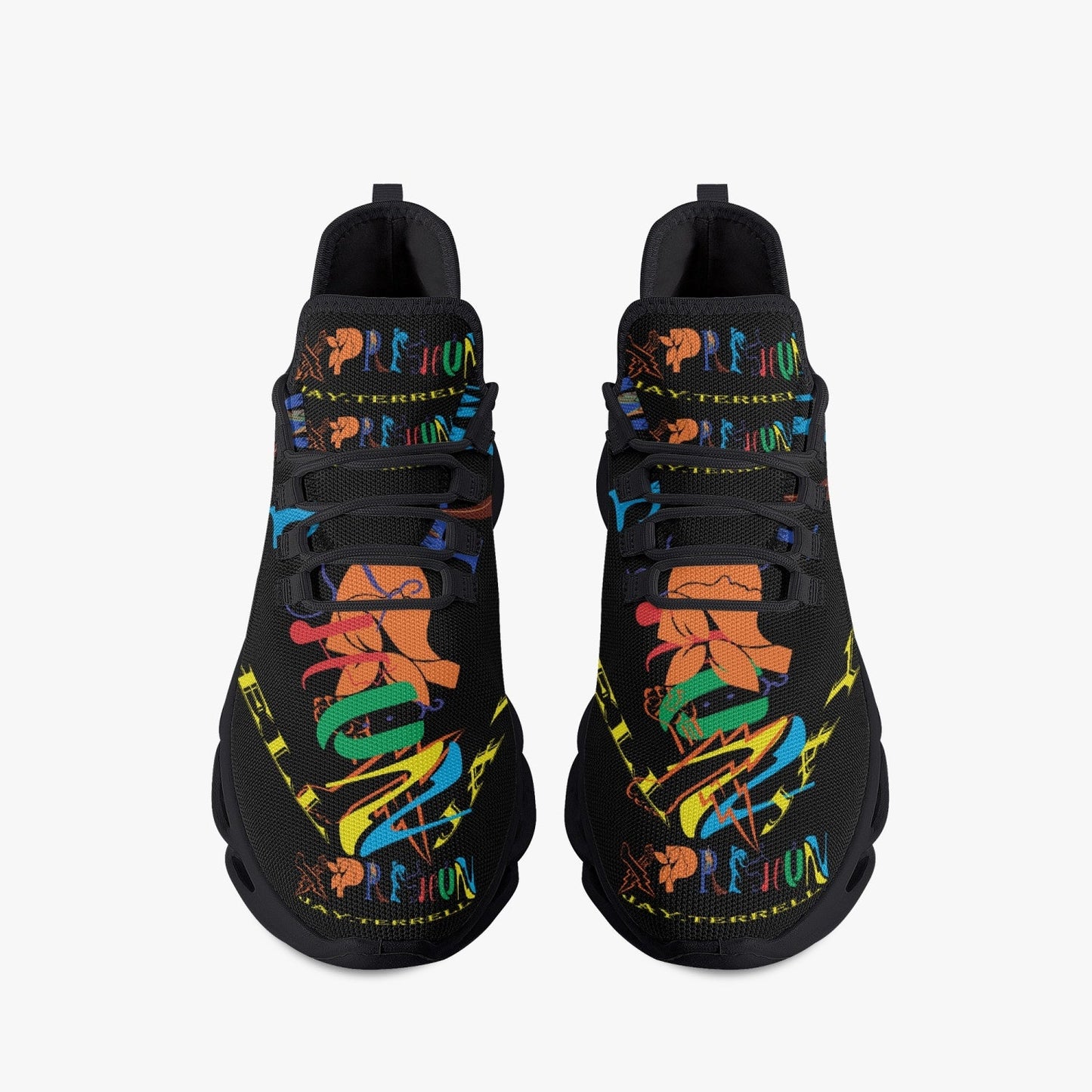 Xpreshun by Jay New Logo. Bounce Mesh Knit Sneakers - Black - Xpreshun Fashions