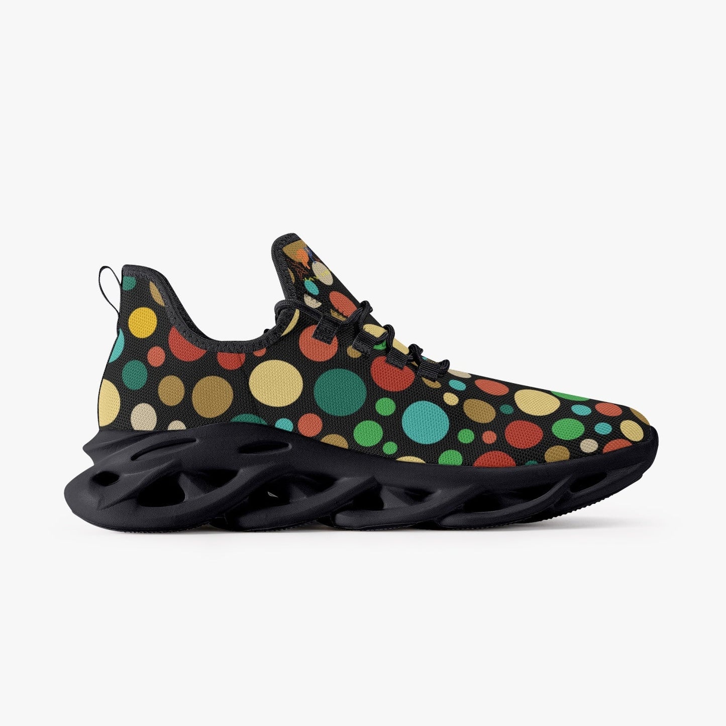 Xpreshun Dots Bounce Mesh Knit Sneakers - Black - Xpreshun Fashions