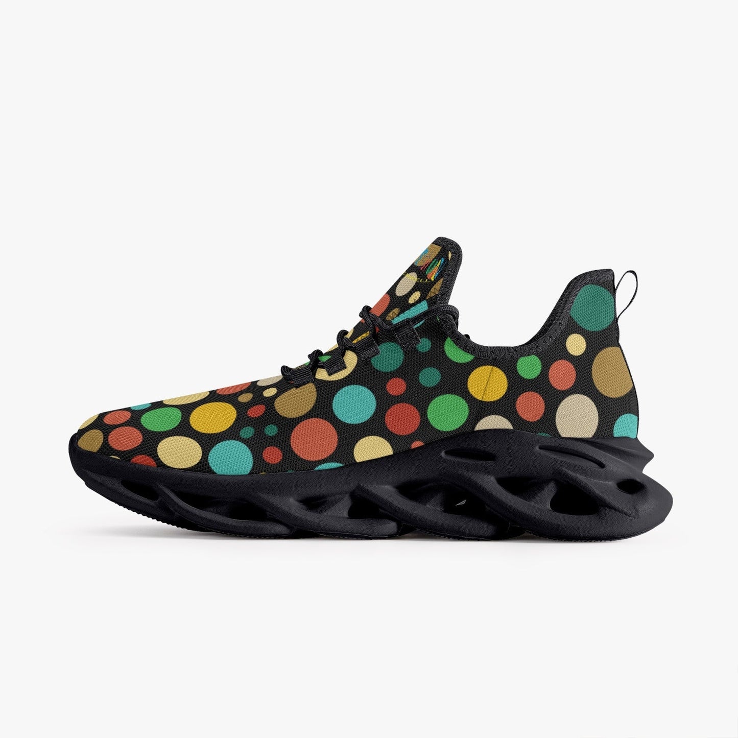 Xpreshun Dots Bounce Mesh Knit Sneakers - Black - Xpreshun Fashions