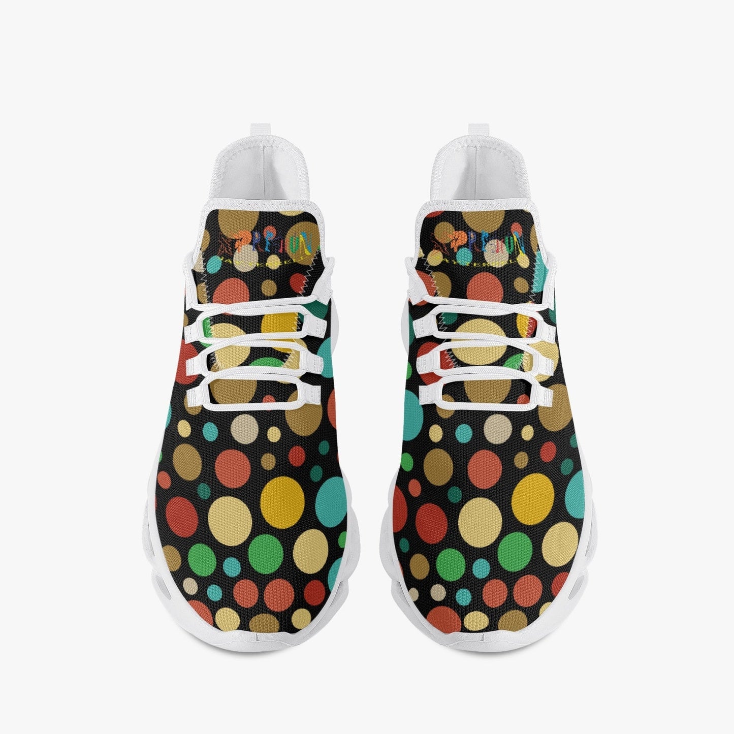 Xpreshun Dots Bounce Mesh Knit Sneakers - White - Xpreshun Fashions