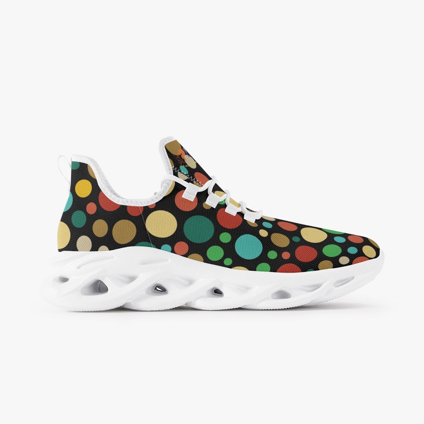 Xpreshun Dots Bounce Mesh Knit Sneakers - White - Xpreshun Fashions