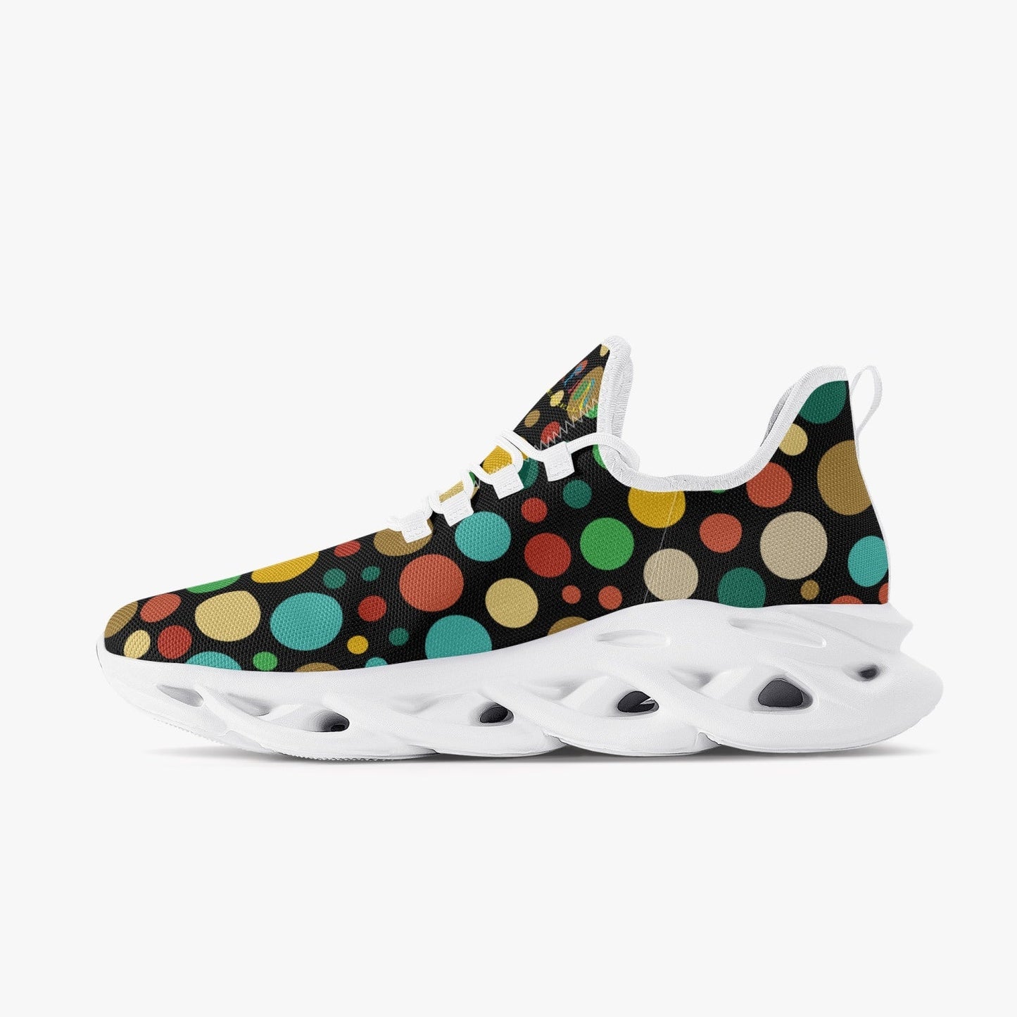 Xpreshun Dots Bounce Mesh Knit Sneakers - White - Xpreshun Fashions
