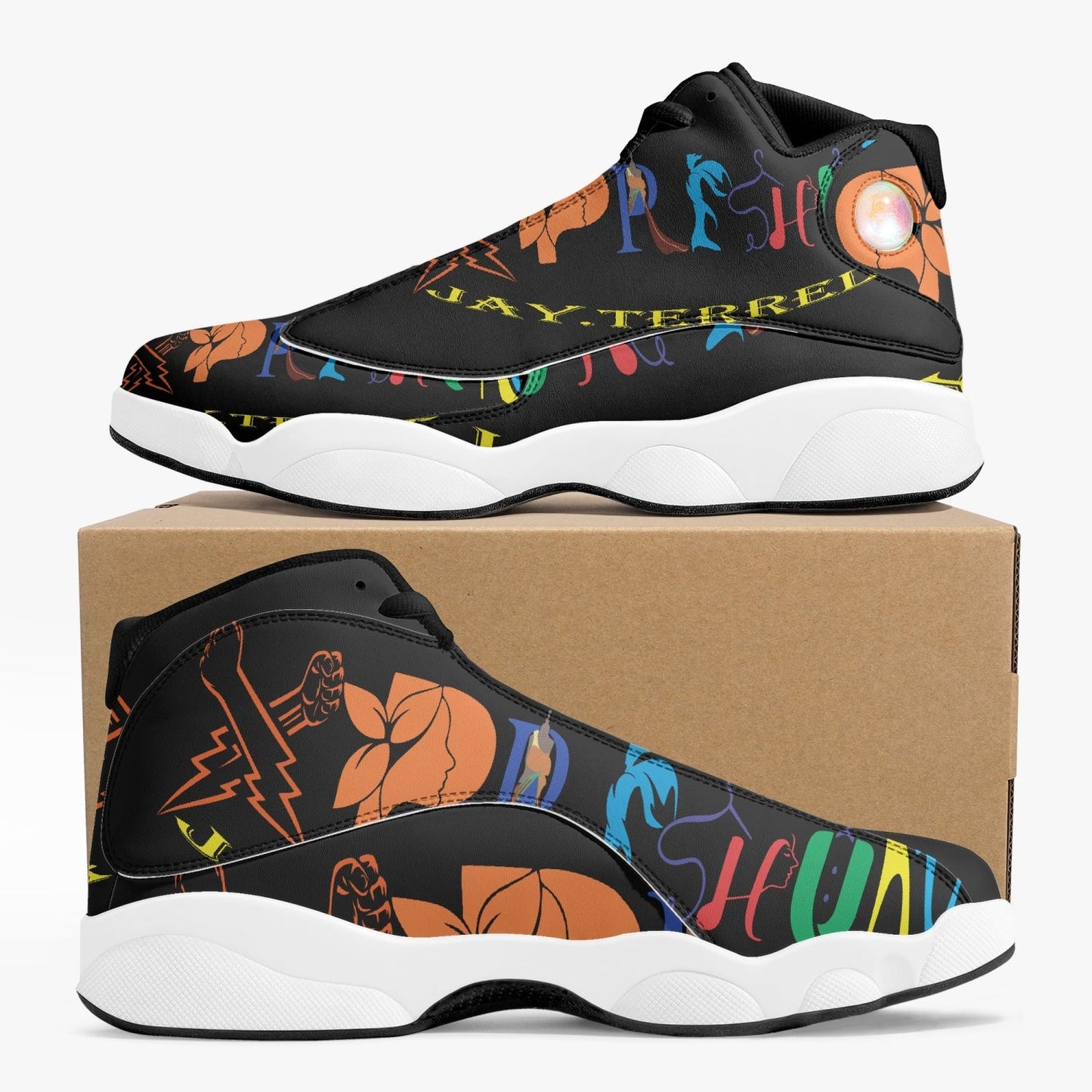 Xpreshun High-Top Leather Basketball Sneakers - Black