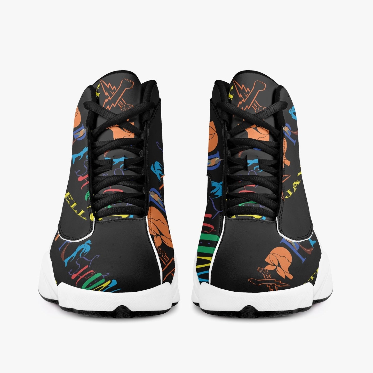 Xpreshun High-Top Leather Basketball Sneakers - Black