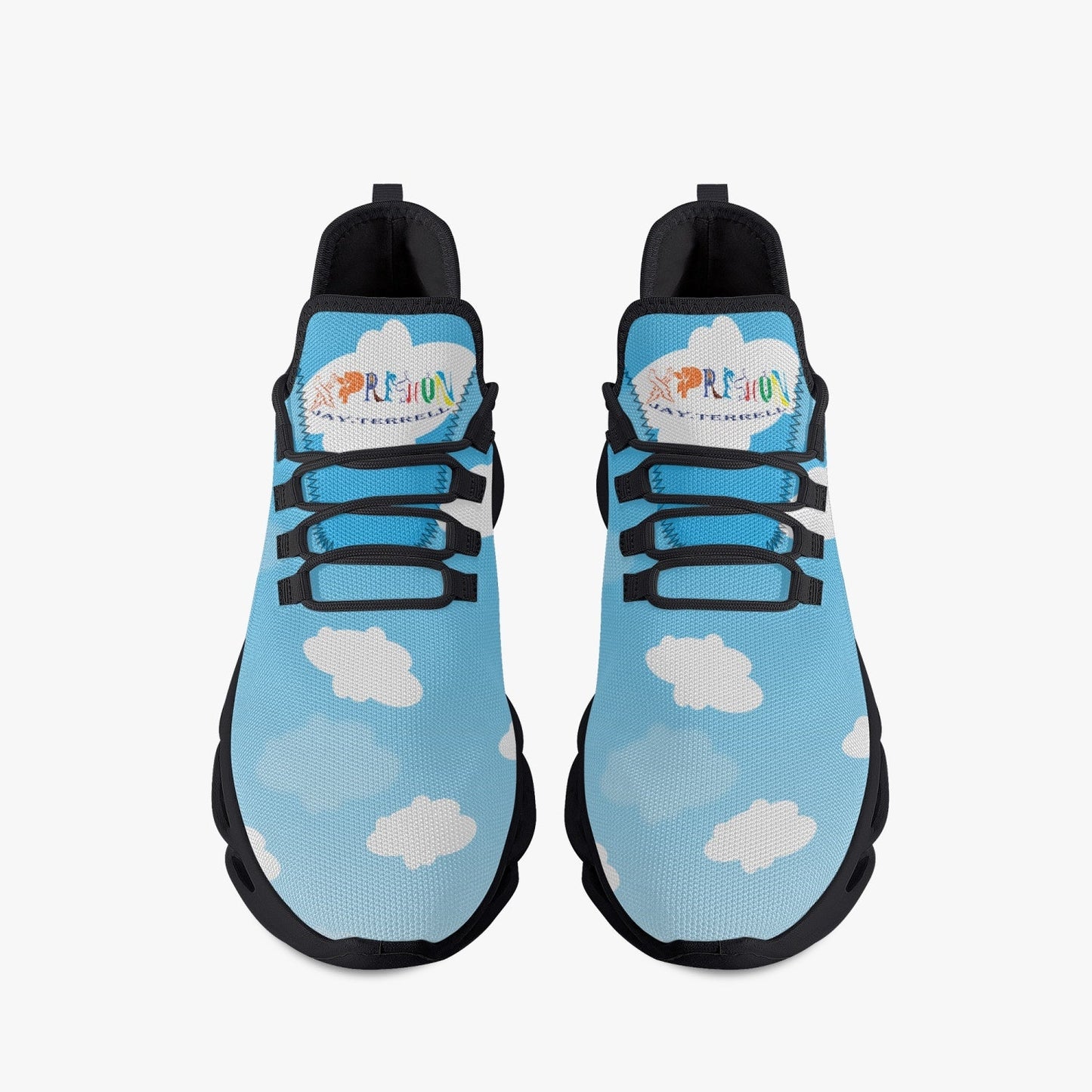 Xpreshun on Clouds Bounce Mesh Knit Sneakers - Black