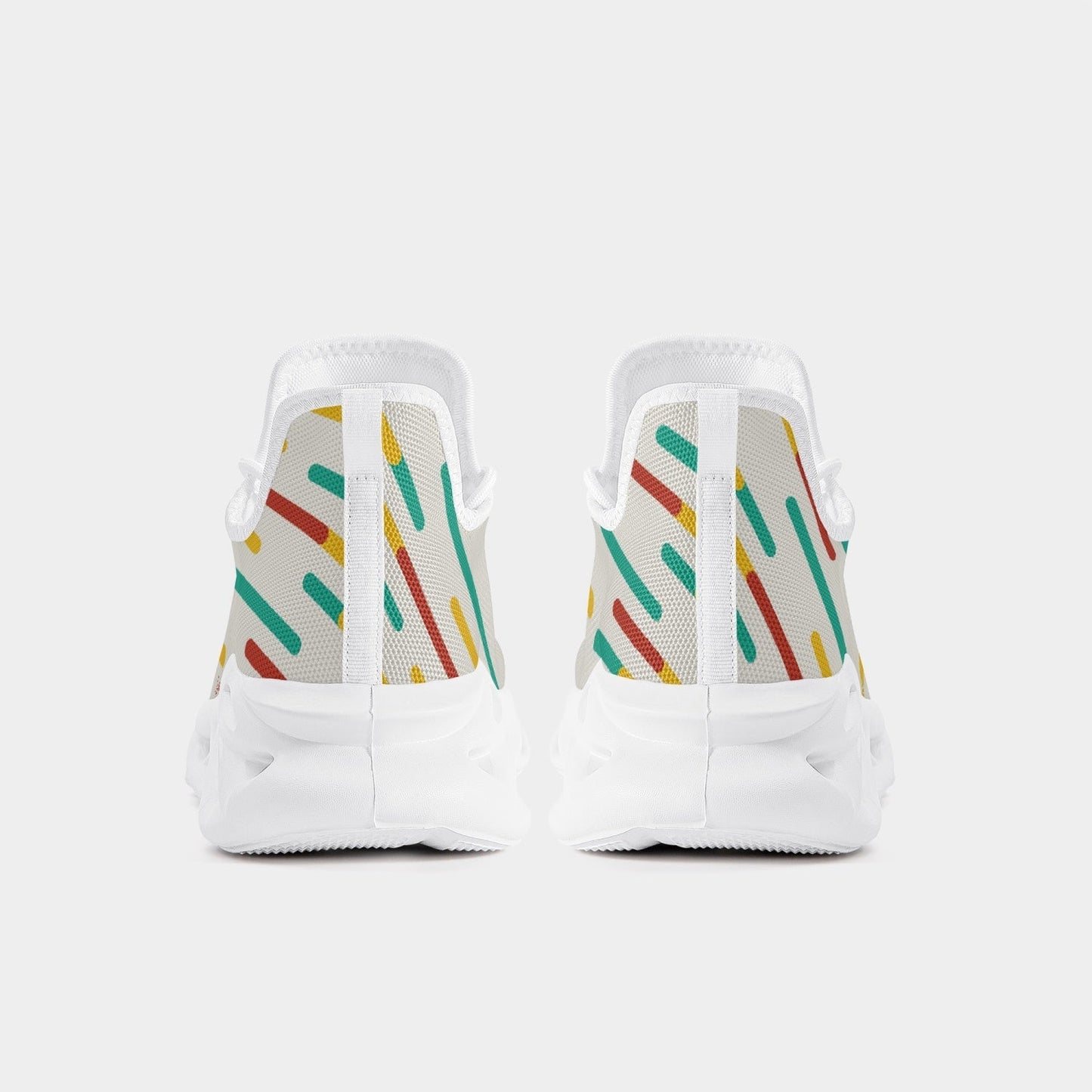 Xpreshun Stripes Bounce Mesh Knit Sneakers - White - Xpreshun Fashions