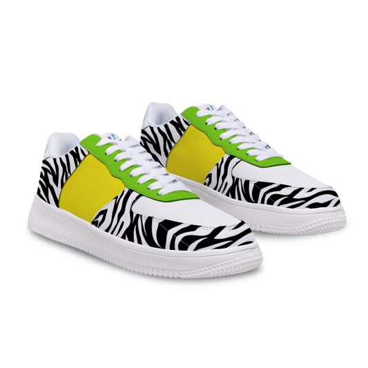 Zebra Print Lemon & Lime Unisex Leisure Sports Shoes