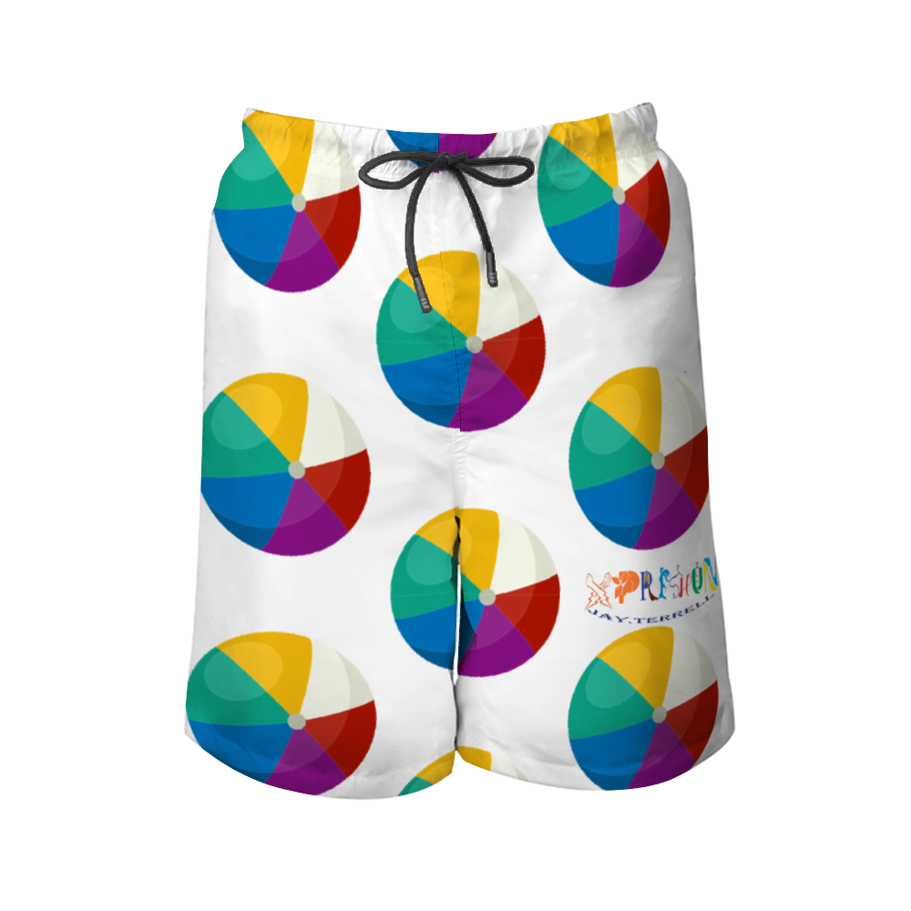 Xpreshun Beach Balls All Over Print Men's Quick Drying Swim Trunks Beach Shorts with Mesh Lining