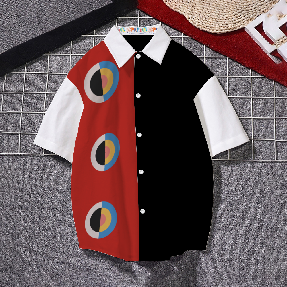 Circle x's 3 Color Blocked Short Sleeve Shirt