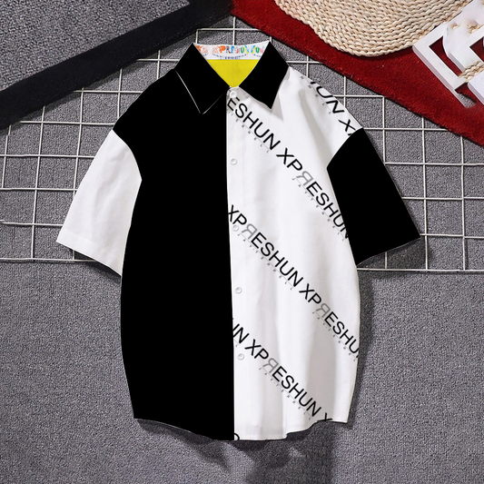 Xpreshun Black & White Logo Short Sleeves Shirt