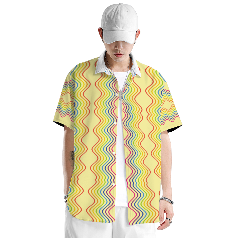 Yellow Groovy Rainbow Short Sleeve Unisex Shirt