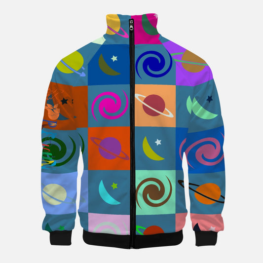 Xpreshun's Colorful Galaxy Stand Collar Zipper-up Hoodie