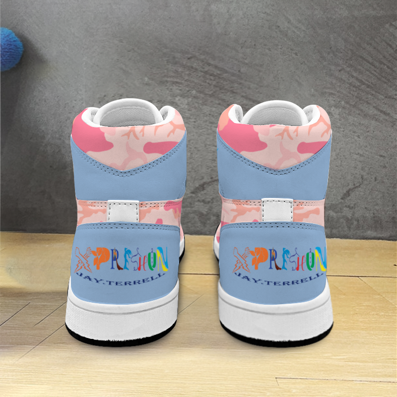 Xpreshun Pink Camo Custom Unisex Basketball Shoe