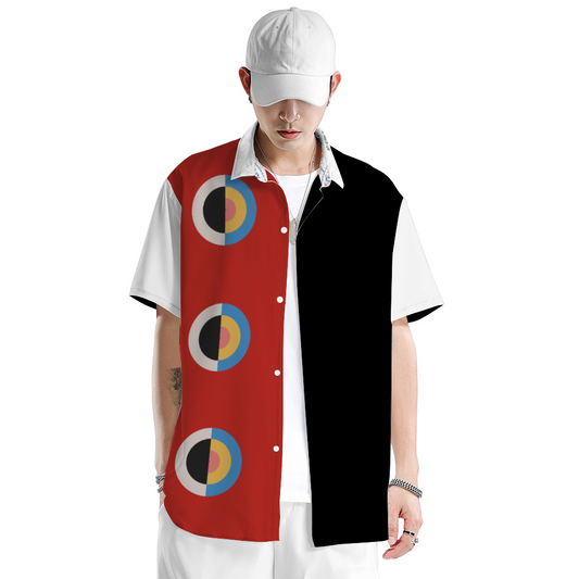 Circle x's 3 Color Blocked Short Sleeve Shirt
