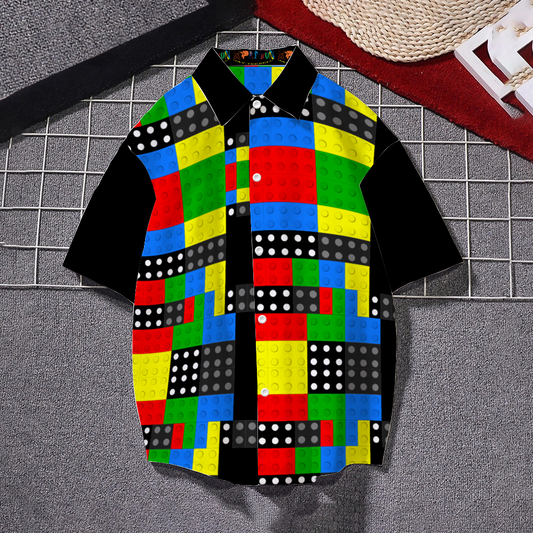 Xpreshun Lego Blocks  Short Sleeve Shirt Shirt