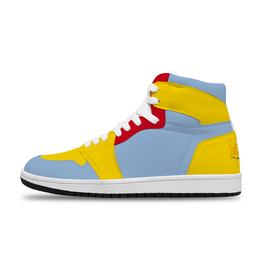 Xpreshun Carolina Blue, Gold and Red Custom Unisex Basketball Shoe