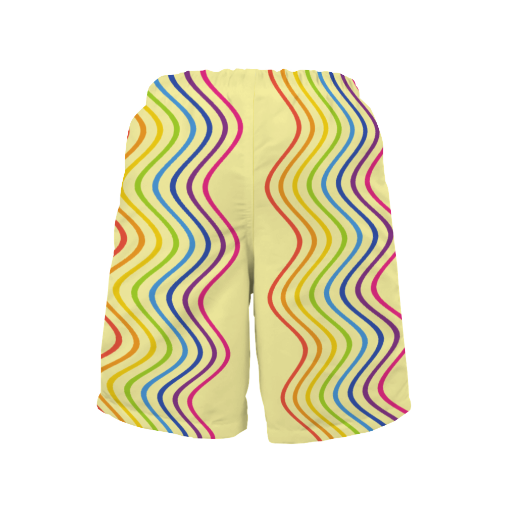 A Groovy Rainbow Quick Drying Swim Trunks Beach Shorts with Mesh Lining