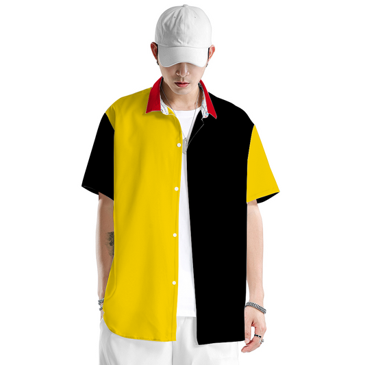 Red, Black and Gold Short Sleeve Shirt