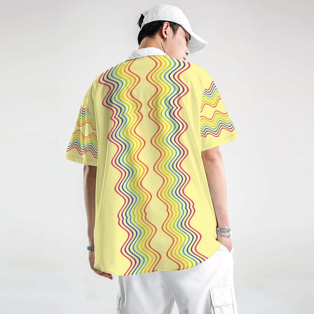 Yellow Groovy Rainbow Short Sleeve Unisex Shirt