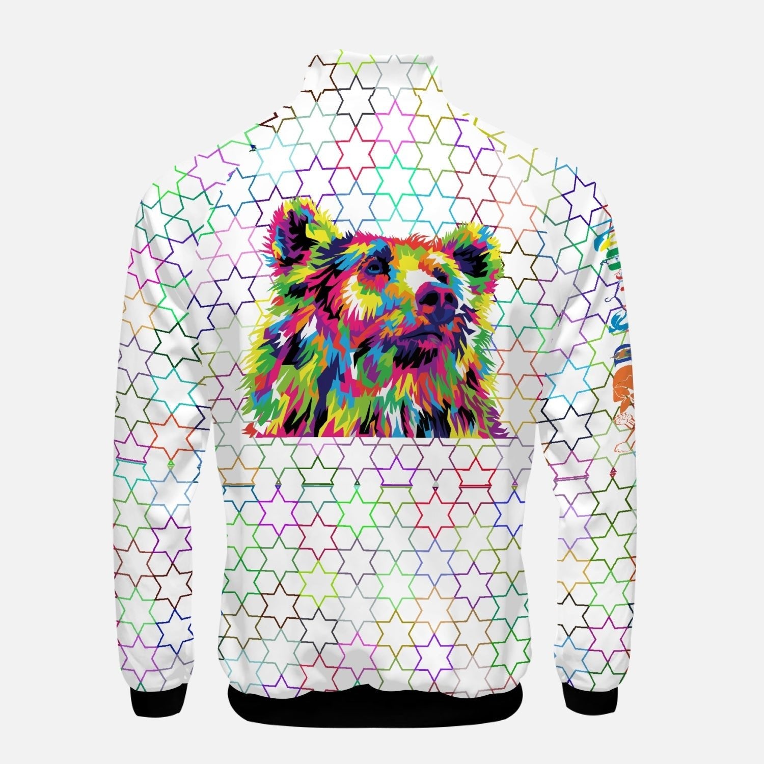 Buy Surrounded by Stars (white) Stand Collar Zipper-up Hoodie