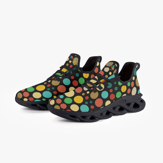 Buy Xpreshun Dots Bounce Mesh Knit Sneakers Black