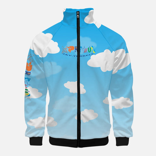 Buy Xpreshun in the Clouds Stand Collar Zipper-up Hoodie