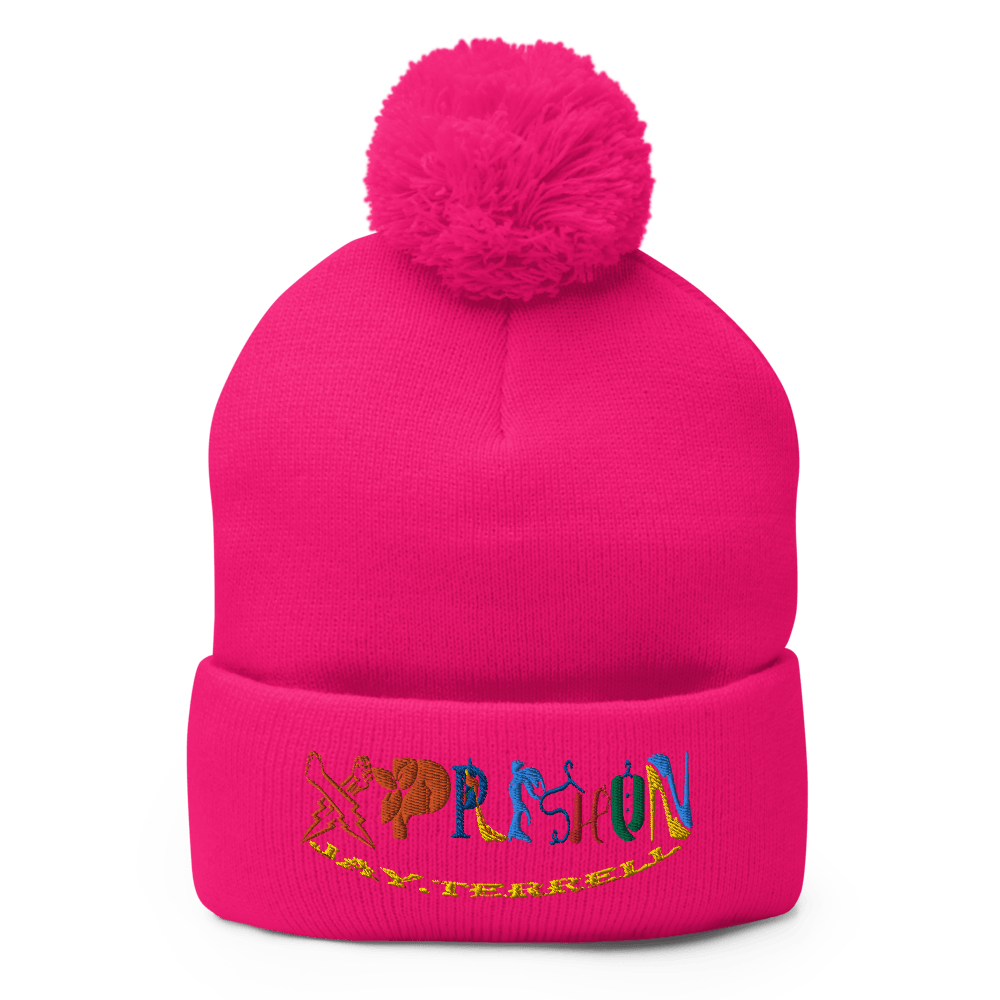 Xpreshun Logo Embroidered Pom-Pom Beanie