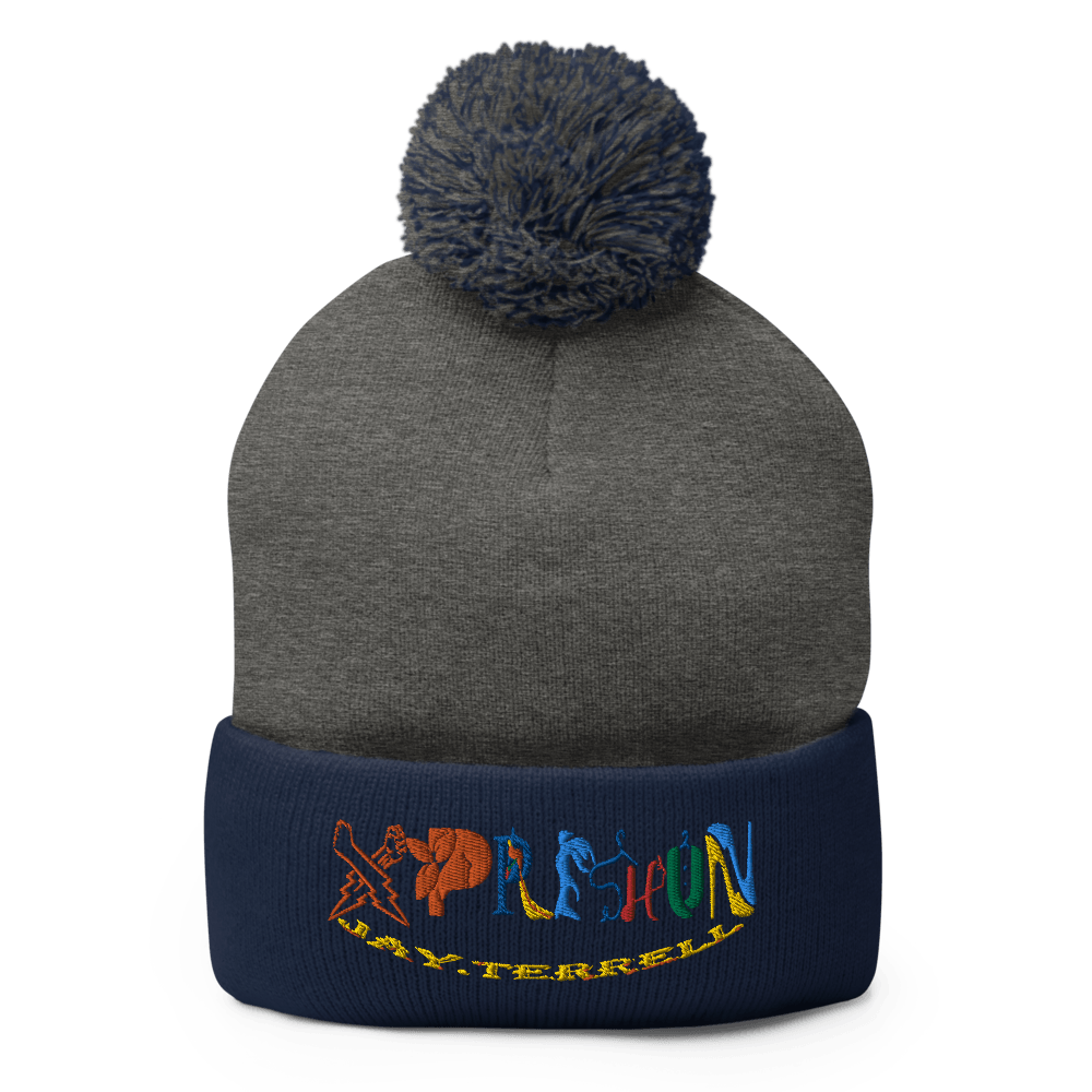 Xpreshun Logo Embroidered Pom-Pom Beanie