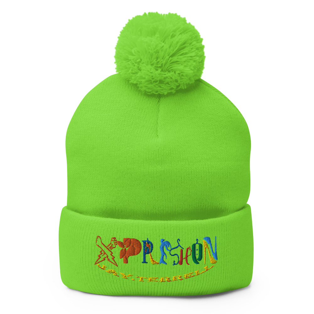 Xpreshun Logo Embroidered Pom-Pom Beanie